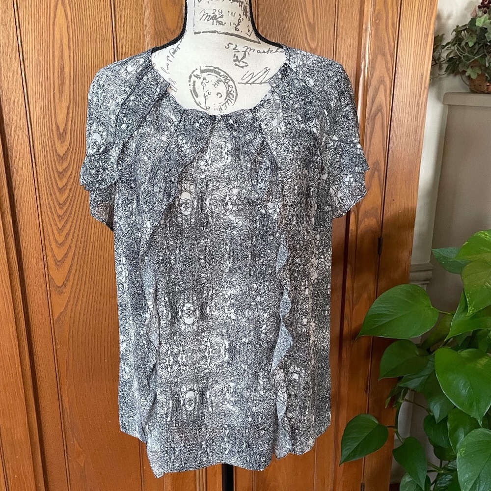 VICTOR ALFARO black/white blouse